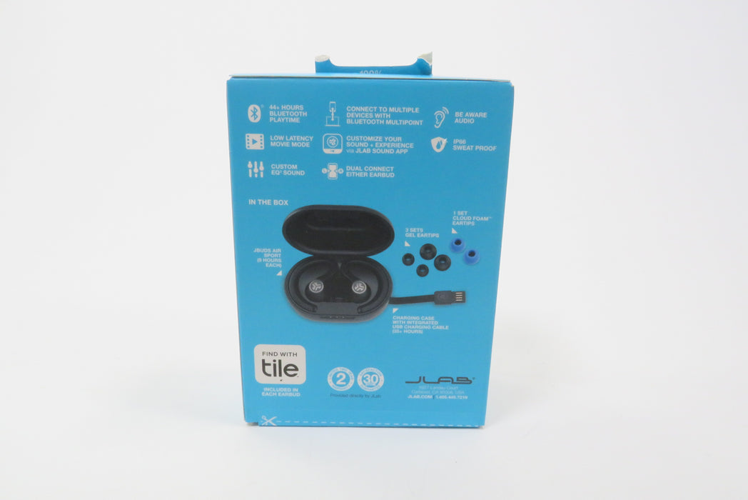 JLab JBuds Air Sport | Gen 3 Wireless Bluetooth Sweatproof Earhook Earbuds (Renewed | Like New, Silver)