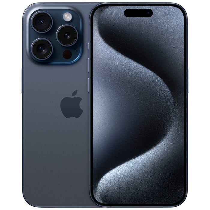 Apple iPhone 15 Pro (128GB, 8GB) 6.1", iOS 17, 5G | LTE Fully Unlocked Global (Renewed | Clean Screen, Blue Titanium)