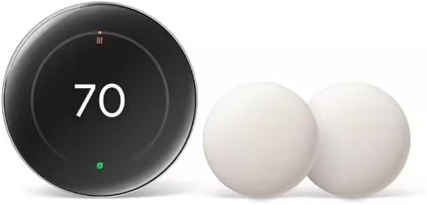 Google Nest Learning Thermostat (4th Gen) w/ 2 Temperature Sensor's | Obsidian (Polished Silver)