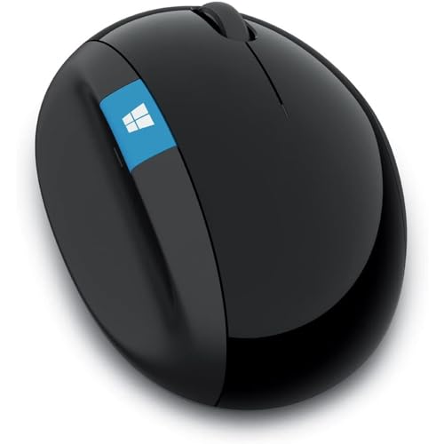 Microsoft Sculpt Ergonomic Mouse (L6V-00001) (Renewed) (Excellent - Refurbished, Black)