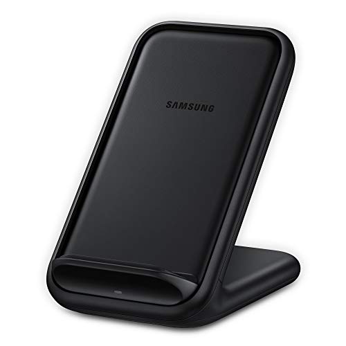 Soporte de carga rápida inalámbrica 2.0 de SAMSUNG con cargador de pared de 25 W compatible con Qi, modelo estadounidense (negro)