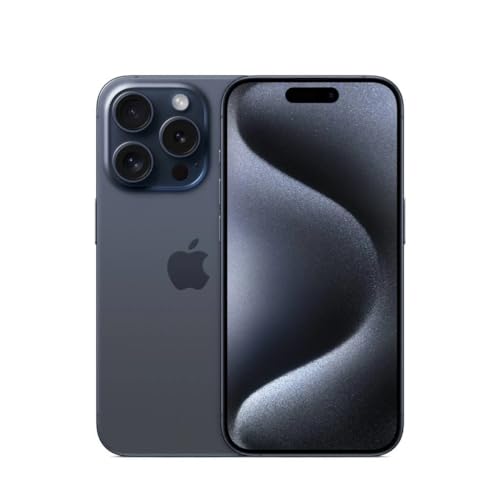 Apple iPhone 15 Pro (128GB, 8GB) 6.1", iOS 17, 5G | LTE Fully Unlocked Global (Renewed | Clean Screen, Blue Titanium)
