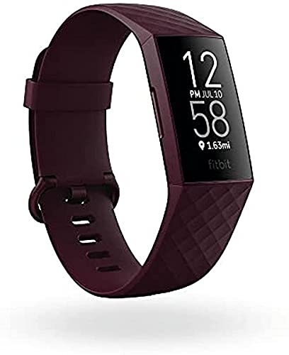 Rastreador de actividad física avanzado Fitbit Charge 4 con GPS integrado, Fitbit Pay (rosa) (Excelente, reacondicionado, negro)