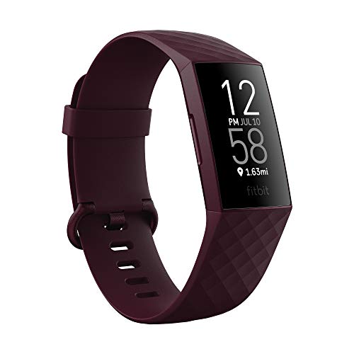 Rastreador de actividad física avanzado Fitbit Charge 4 con GPS integrado, Fitbit Pay (rosa) (Excelente, reacondicionado, negro)