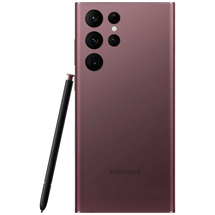 SAMSUNG Galaxy S22 Ultra 5G (128GB, 8GB) 6.8" Factory Unlocked GSM+CDMA S908U1 (Good - Refurbished, Burgundy)
