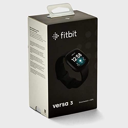 Fitbit Versa 3 Health & Fitness Smartwatch W/ Alexa Built-in, Heart Rate (Good - Refurbished, Black/Black)