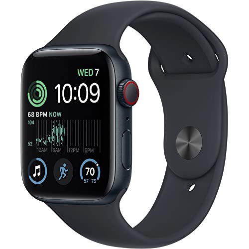 Apple Watch SE 2022 (40mm, Wi-Fi, GPS + LTE) 1.57" Fully Unlocked, Aluminum Case (Good - Refurbished, Midnight)