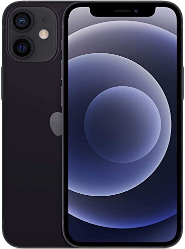 Apple iPhone 12 Mini 5G (256 GB, 4 GB) 5.4" OLED, completamente desbloqueado A2176 (buen estado, reacondicionado, negro)