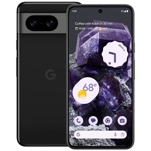 Google Pixel 8 5G (128 GB, 8 GB) 6.2" Totalmente desbloqueado (GSM + Verizon) GKWS6 (Bueno - Reacondicionado, Obsidian)