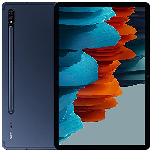 SAMSUNG Galaxy Tab S7 con S Pen (128 GB, 6 GB) 11" Solo Wi-Fi SM-T870 (azul marino) (Excelente - Reacondicionado, azul marino místico)