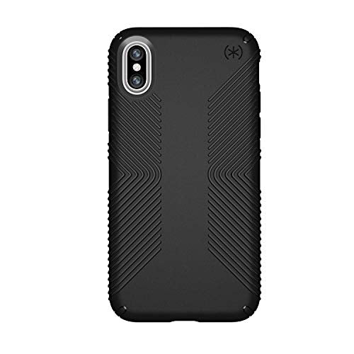 Speck Presidio Grip Case for iPhone XS/iPhone X 5.8" Only, No-Slip Grip (Black) (Black)