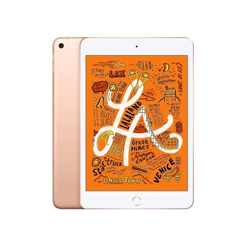 Apple iPad Mini 5th Gen (Wi-Fi + 4G Cellular, 256GB) 7.9" Fully Unlocked (Gold) (Excellent - Refurbished, Gray)