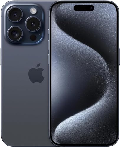 iPhone 15 Pro (256GB, 8GB) 6.1", iOS 17, 5G / 4G LTE Fully Unlocked (Renewed | Clean Screen, Blue Titanium)