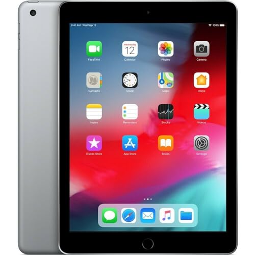 iPad de 6.ª generación de Apple (128 GB), pantalla Retina de 9,7", solo Wi-Fi, gris espacial (excelente, reacondicionado, gris)