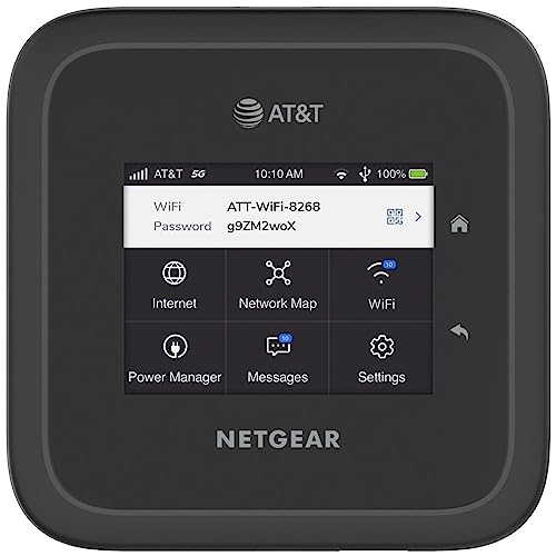 Netgear Nighthawk MR6500 M6 Pro 5G Mobile Hotspot Router, AT&T Unlocked GSM+CDMA (Black)