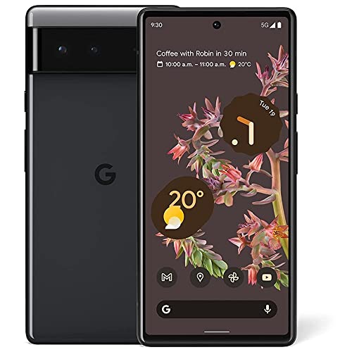 Google Pixel 6 5G (128GB, 8GB) 6.4" (GSM + CDMA) 4G LTE Unlocked (Renewed) (Excellent - Refurbished, Stormy Black)