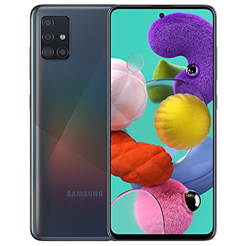 SAMSUNG Galaxy A51 (128GB, 6GB) 6.5" Dual SIM GSM Unlocked (US + Global) 4G LTE (Excellent - Refurbished, Prism Crush Black)