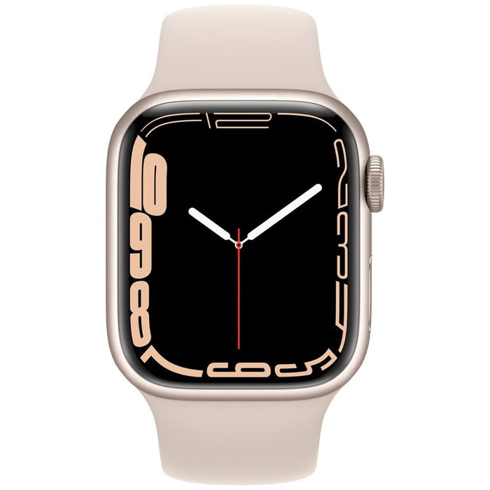 Apple Watch Series 7 (41 mm, GPS + Cellular) 1.69" completamente desbloqueado con caja de aluminio (en buenas condiciones, reacondicionado, Starlight)