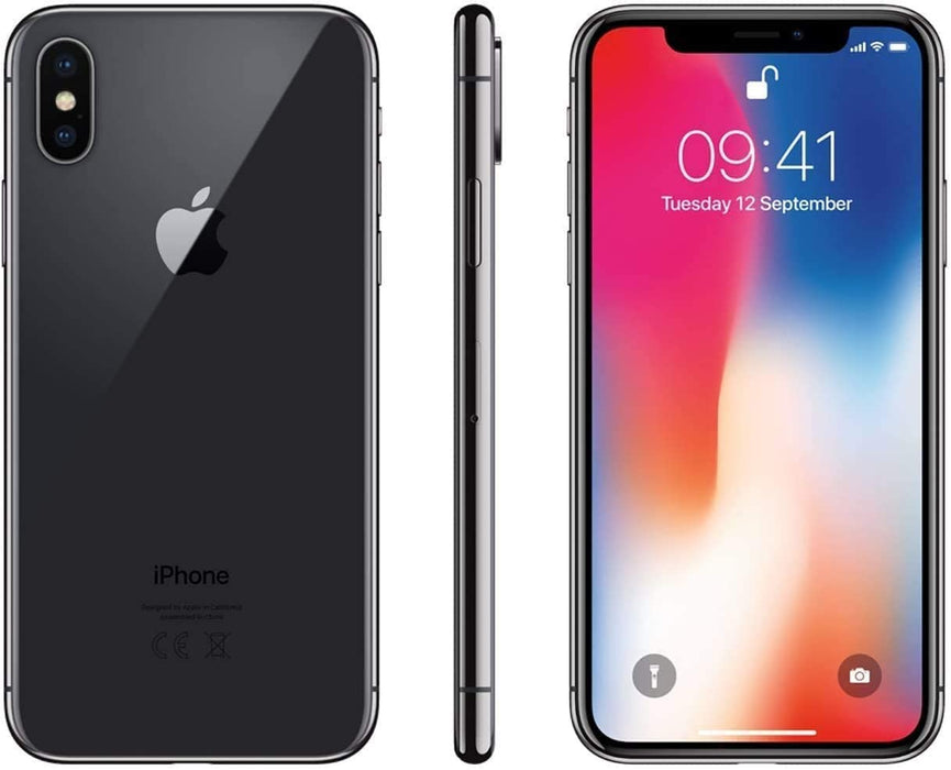 Apple iPhone X (256 Go) 5,8" Global 4G LTE entièrement débloqué (GSM + Verizon) (bon état - remis à neuf, gris sidéral)