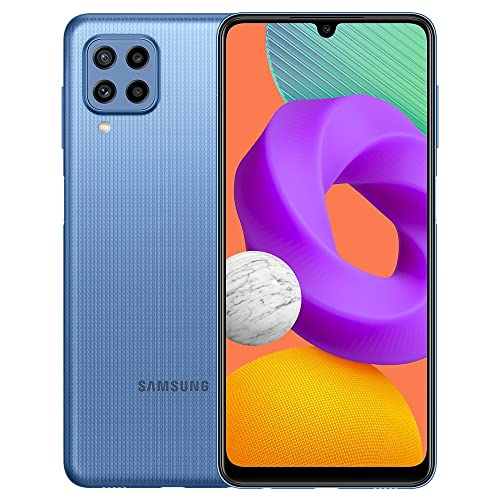 SAMSUNG Galaxy M22 (128GB, 6GB) 6.4" GSM Unlocked US + Global 4G VoLTE M225FV/DS (Excellent - Refurbished, Light Blue)