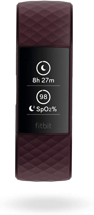 Rastreador de actividad física avanzado Fitbit Charge 4 con GPS integrado, Fitbit Pay (rosa) (Excelente, reacondicionado, negro)