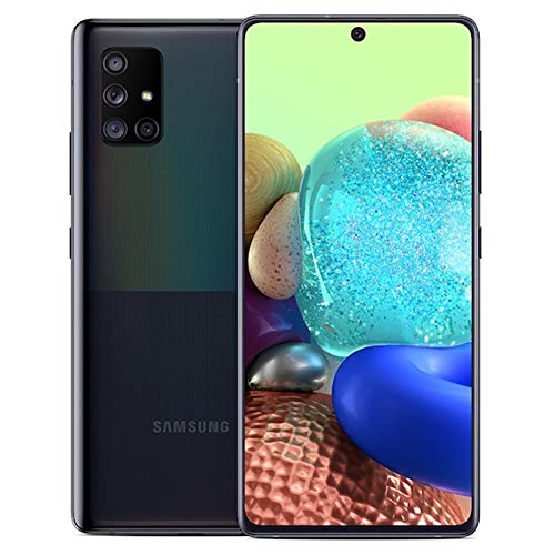 SAMSUNG Galaxy A71 5G (128GB, 6GB) 6.7" AMOLED+, Snapdragon 765G, 4500mAh Battery, Global 5G Volte GSM AT&T Unlocked (T-Mobile, Metro, Straight Talk) A716U (Prism Cube Black)(Renewed) (Excellent - Refurbished, )