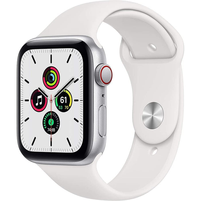 Apple Watch SE (40mm, Wi-Fi, GPS + 4G LTE) 1.57" Fully Unlocked w/ Aluminum Case (Good - Refurbished, Silver)