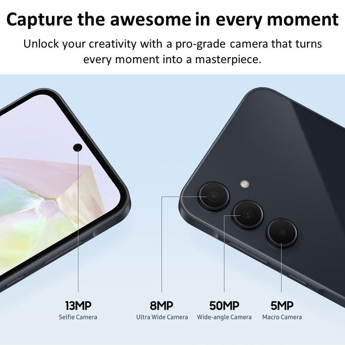 Samsung Galaxy A35 5G (128GB, 6GB) 6.6" Fully Unlocked, Global 5G / 4G LTE A356U (Renewed | Clean Screen, Awesome Navy)