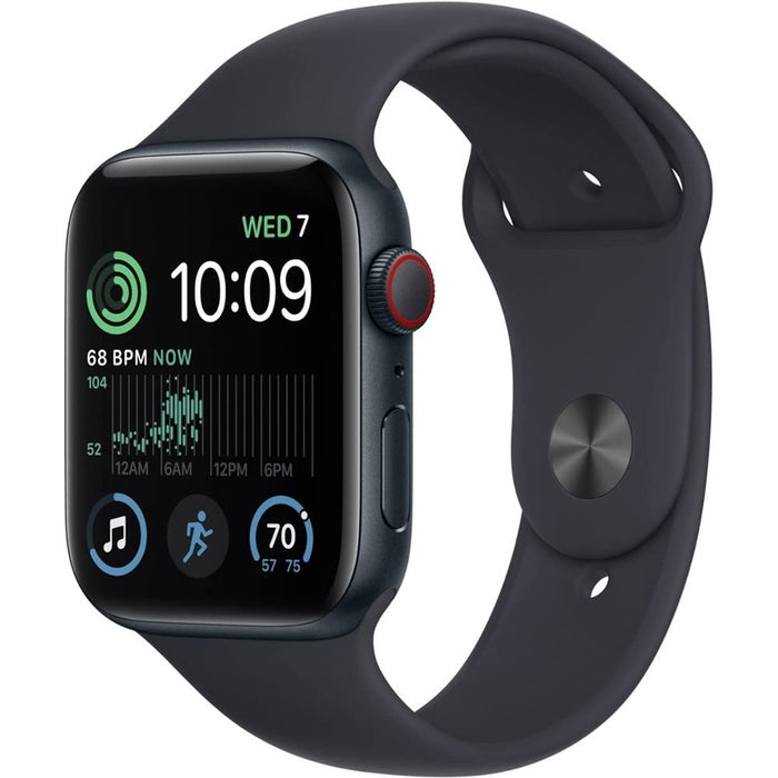 Apple Watch SE 2022 (44mm, Wi-Fi, GPS + LTE) 1.78" Fully Unlocked, Aluminum Case (Excellent - Refurbished)