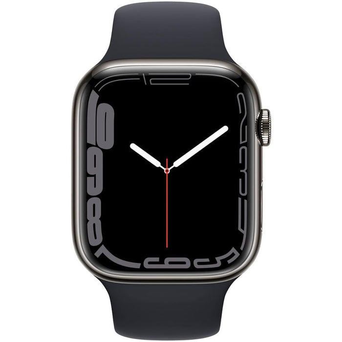 Apple Watch Series 7 con caja de acero (41 mm, GPS + 4G LTE Cellular) Totalmente desbloqueado (en buenas condiciones, reacondicionado, grafito)