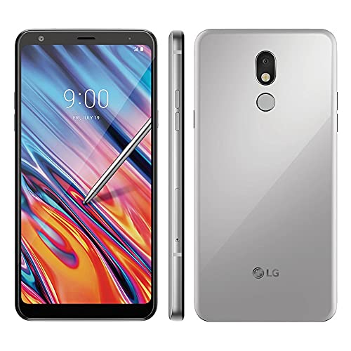 LG Stylo 5 (32 GB, 3 GB) 6.2� T-Mobile Desbloqueado GSM US 4G LTE LM-Q720T (Blanco) (Blanco plateado)