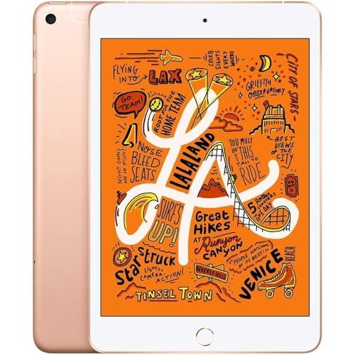 Apple iPad Mini 5th Gen (Wi-Fi + 4G Cellular, 256GB) 7.9" Fully Unlocked (Gold) (Excellent - Refurbished, Gray)