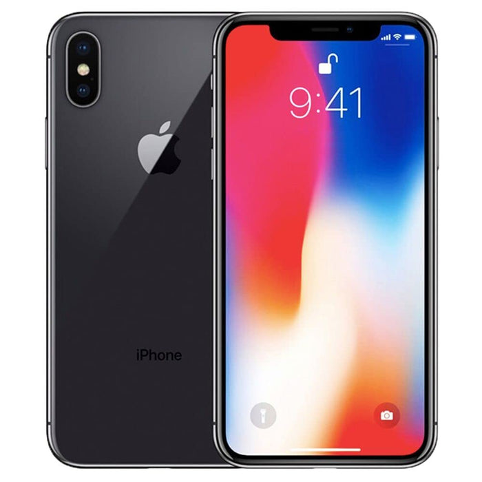 Apple iPhone X (256 Go) 5,8" Global 4G LTE entièrement débloqué (GSM + Verizon) (bon état - remis à neuf, gris sidéral)