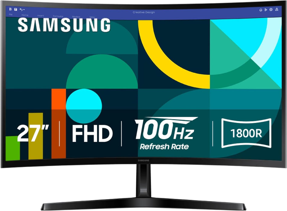 Samsung S3 27" Curved FHD 1080P 100Hz Monitor, Game Mode, AMD FreeSync, US Model (Black)