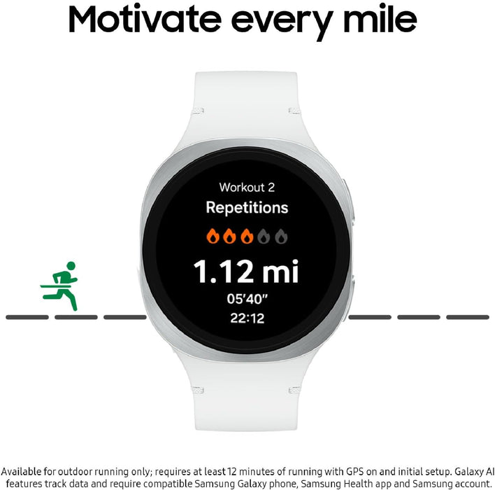 Samsung Galaxy Watch 8 (44mm Cellular LTE) 1.5" Health + Fitness Smartwatch L335 (Renewed | Clean Screen, Silver)