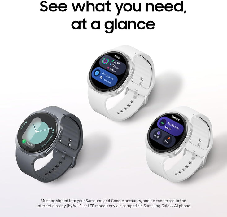 Samsung Galaxy Watch 8 (44mm Cellular LTE) 1.5" Health + Fitness Smartwatch L335 (Renewed | Clean Screen, Silver)