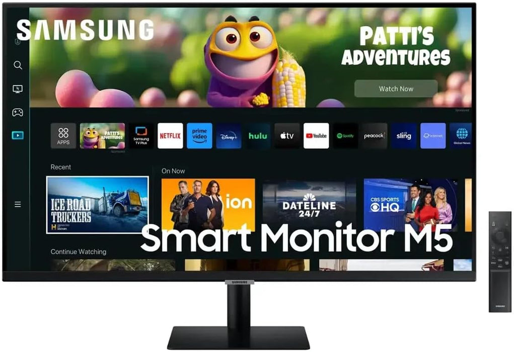 Samsung M5 32" Smart Monitor w/ Speakers, FHD HDR10 Streaming TV Apps Gaming Hub (Black)