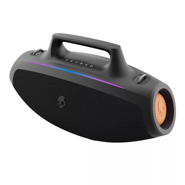 Altavoz Bluetooth Boombox resistente al agua Skullcandy Barrel, luces LED, 12 horas de duración (excelente, reacondicionado, negro)