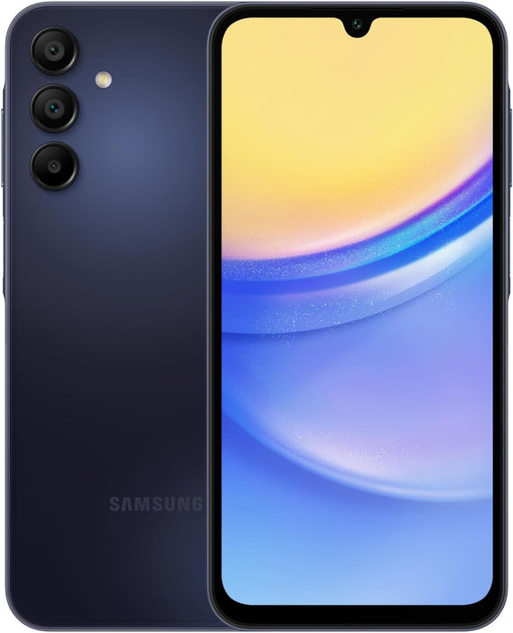 Samsung Galaxy A15 (128 GB, 6 GB) 6.5" GSM desbloqueado, Global 4G LTE A155M/DSN (Excelente - Reacondicionado, Azul Negro)