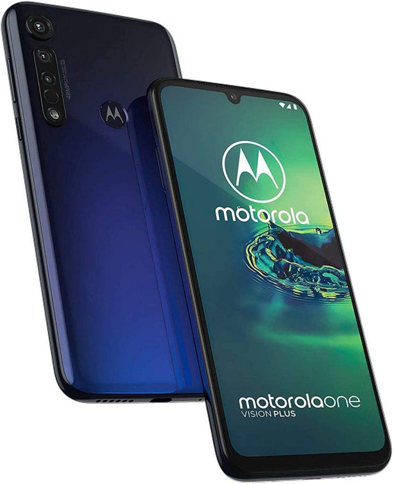 Moto One Vision G8 Plus (128 GB, 4 GB) 6.3" Dual SIM, NFC, 4G GSM Desbloqueado XT2019-1 (Excelente - Reacondicionado, Azul Degradado)