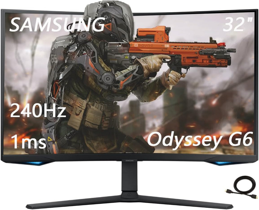 Samsung Odyssey G65B 32" Curved QHD 240Hz 1ms GTG Gaming Monitor Smart TV (Black)