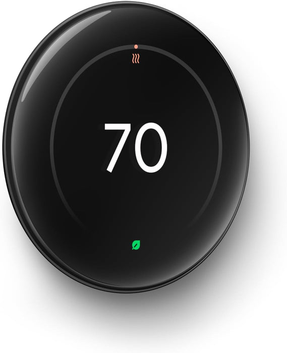 Google Nest Learning Thermostat (4th Gen) w/ 2 Temperature Sensor's | Obsidian (Polished Silver)