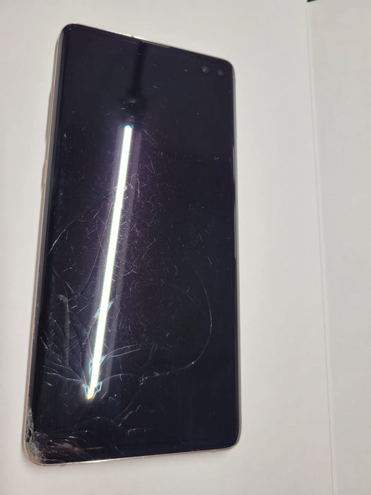 Samsung Galaxy S10+ (512 GB, 8 GB) 6.4" 4G LTE Totalmente desbloqueado (PARA PIEZAS) G975U (SOLO PARA PIEZAS/NO FUNCIONA, CERÁMICA BLANCA)