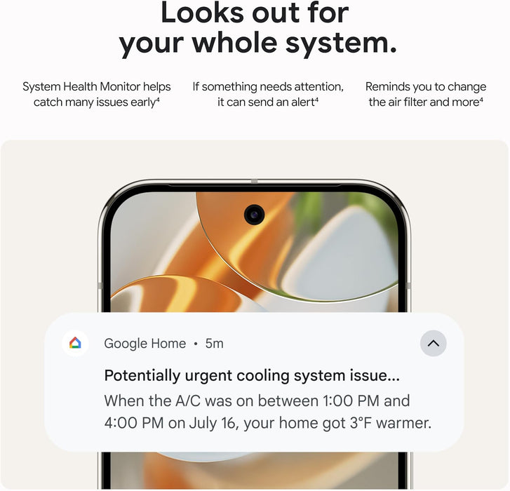 Google Nest Learning Thermostat | 4th Gen, 2024 | w/ Temperature Sensor Obsidian (Polished Silver)