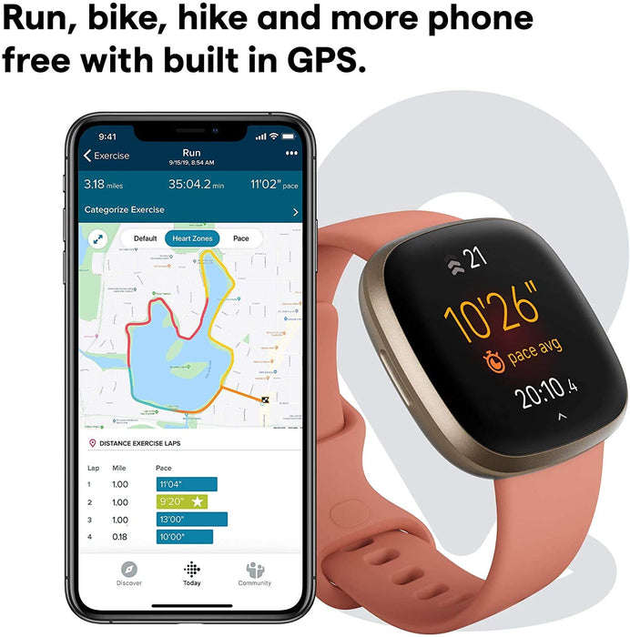 Fitbit Versa 3 Health & Fitness Smartwatch W/ Alexa Built-in, Heart Rate