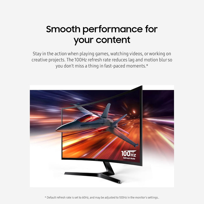 Samsung S3 27" Curved FHD 1080P 100Hz Monitor, Game Mode, AMD FreeSync, US Model (Renewed) (Renewed | Like New, Black)