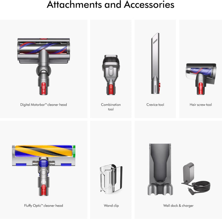 Dyson V15 Detect Cordless Vacuum HEPA+, Laser Dust Reveal, 60min+, Yellow/Nickel ()