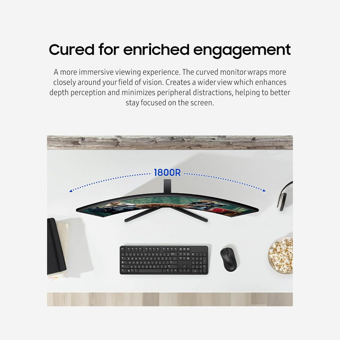 Samsung S3 27" Curved FHD 1080P 100Hz Monitor, Game Mode, AMD FreeSync, US Model (Black)