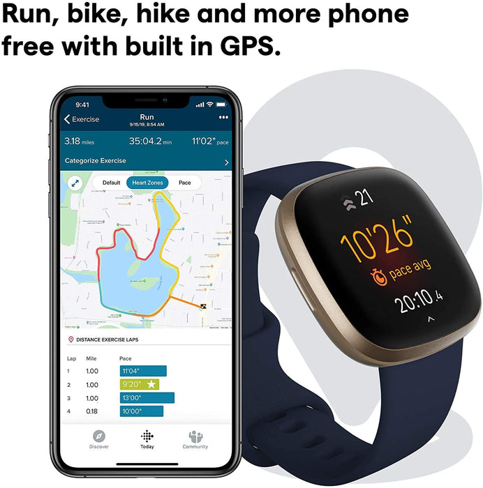 Fitbit Versa 3 Health & Fitness Smartwatch W/ Alexa Built-in, Heart Rate