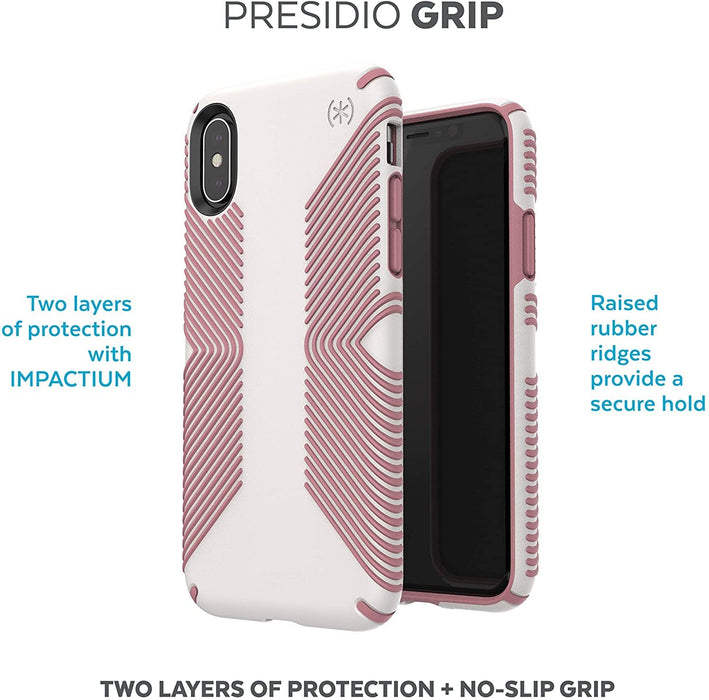 Speck Presidio Grip Case for iPhone XS/iPhone X 5.8" Only, No-Slip Grip (Pink) (Pink)